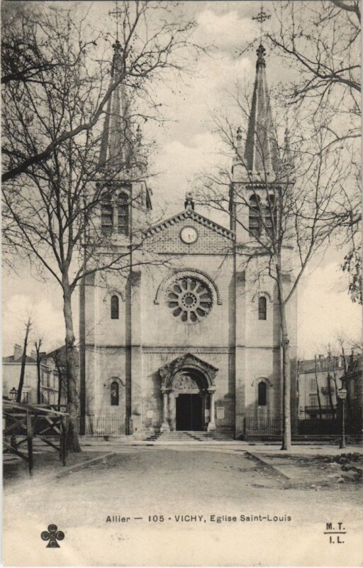Carte postale ancienne Vichy Eglise Saint-Louis à Vichy