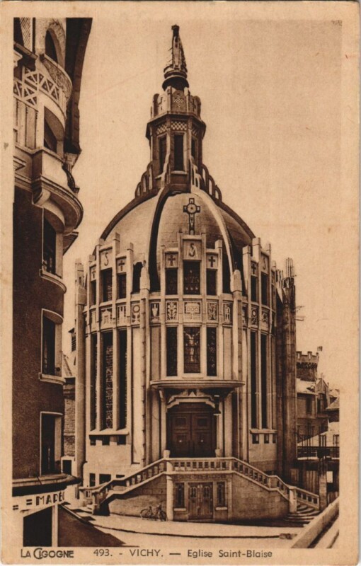 Carte postale ancienne Vichy Eglise Saint-Blaise à Vichy