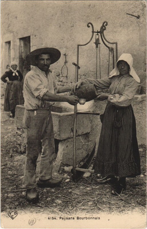 Carte postale ancienne Paysans Bourbonnais - Types