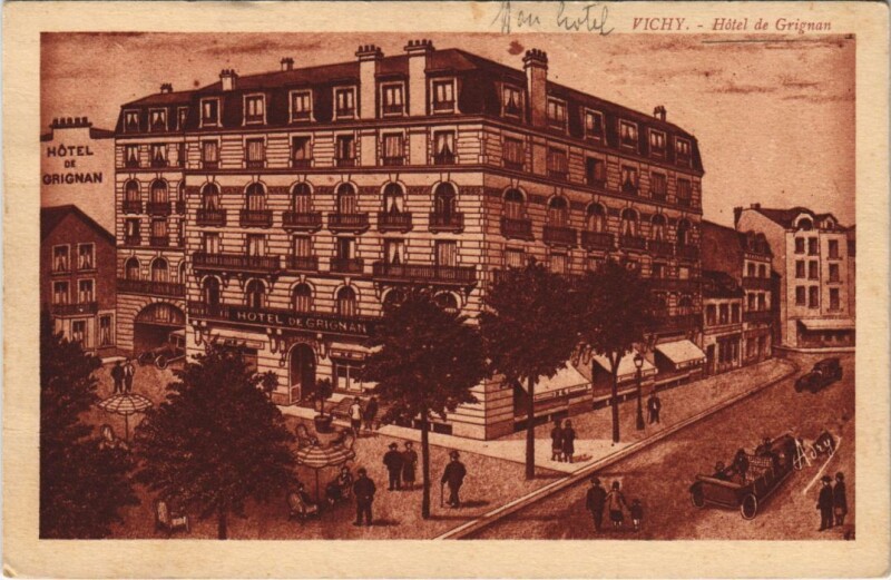Carte postale ancienne Vichy Hotel de Grignan à Vichy