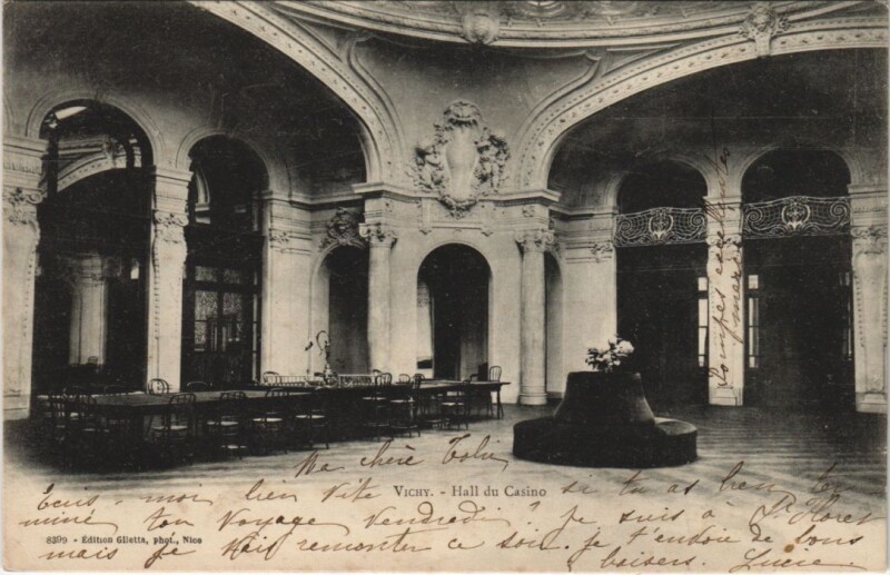 Carte postale ancienne Vichy Hall du Casino à Vichy