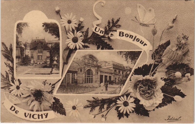 Carte postale ancienne Vichy Un Bonjour de Vichhy - Scenes à Vichy