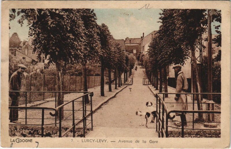 Carte postale ancienne Lurcy-Levy Avenue de la Gare