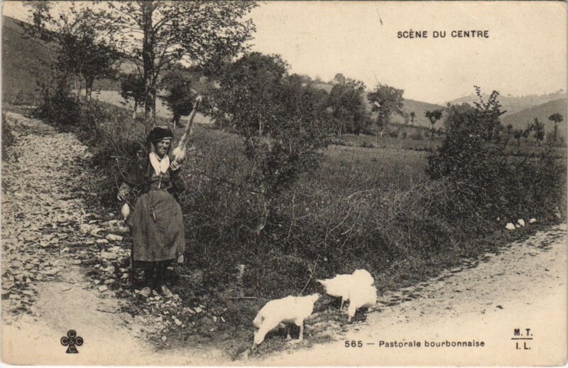 Carte postale ancienne Scene du Centre - Pastorale Bourbonnaise