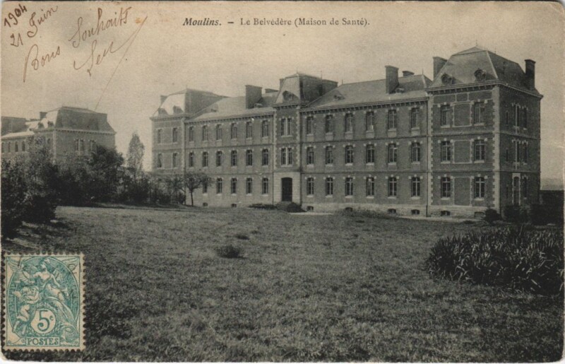 Carte postale ancienne Moulins Le Belvedere - Maison de Sante à Moulins