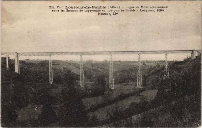 Carte postale ancienne Louroux-de-Bouble Pont Regemorte à Louroux-de-Bouble