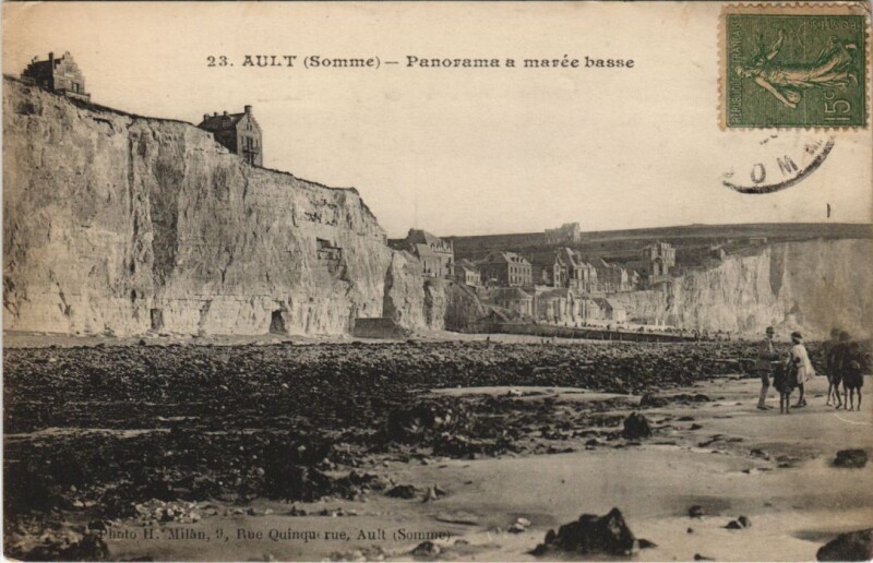 Carte postale ancienne Ault Panorama a maree basse