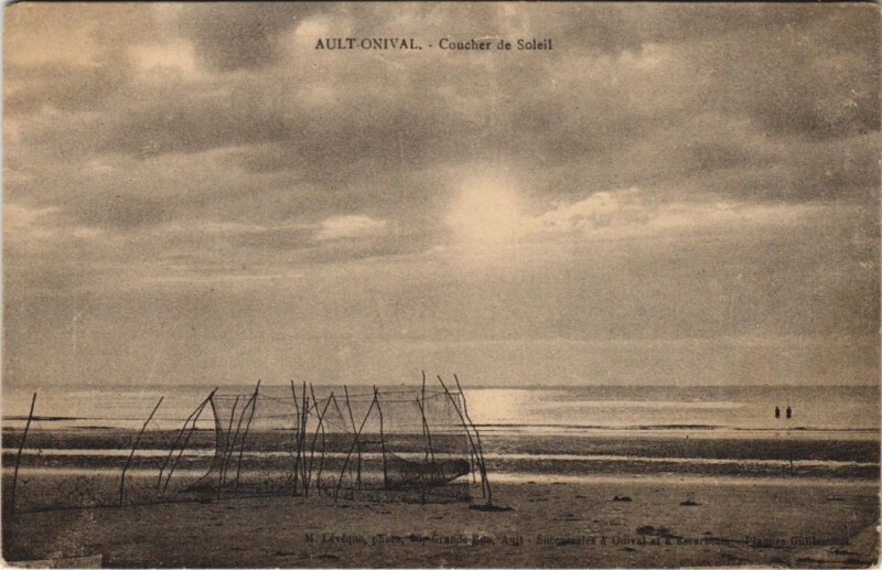 Carte postale ancienne Ault Coucher du Soleil