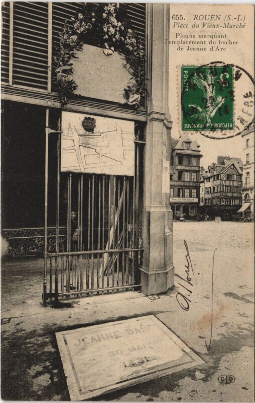 Carte postale ancienne Rouen - Place du vieux à Rouen