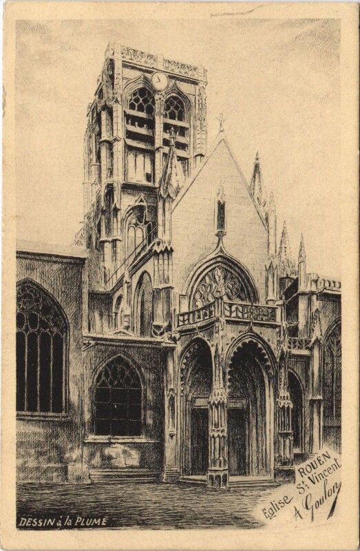 Carte postale ancienne Rouen - Eglise vincent à Rouen