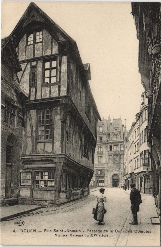 Carte postale ancienne Rouen - Rue Saint-Romain à Rouen