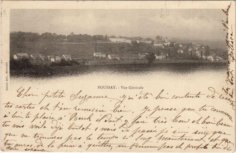 Carte postale ancienne Poussay - Vue générale à Poussay