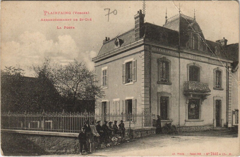 Carte postale ancienne Plainfaing - Arrondissement de Saint-Die - La Poste à Plainfaing