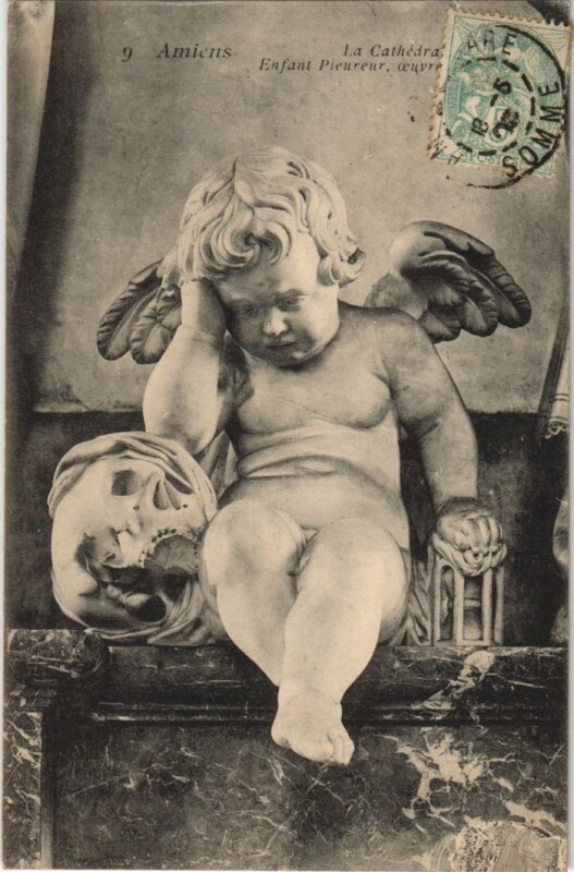 Carte postale ancienne Amiens Cathedrale Enfant pleureur à Amiens