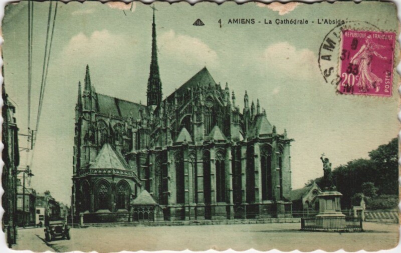Carte postale ancienne Amiens Cathedrale abside à Amiens