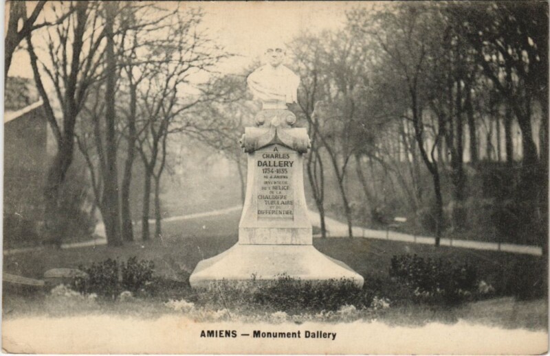 Carte postale ancienne Amiens Monument Dallery à Allery