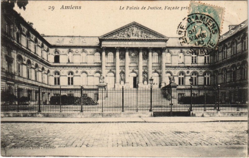 Carte postale ancienne Amiens Palais de Justice à Amiens