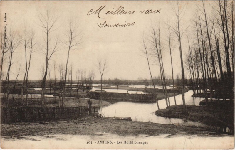 Carte postale ancienne Amiens Les Hortillonnages à Amiens
