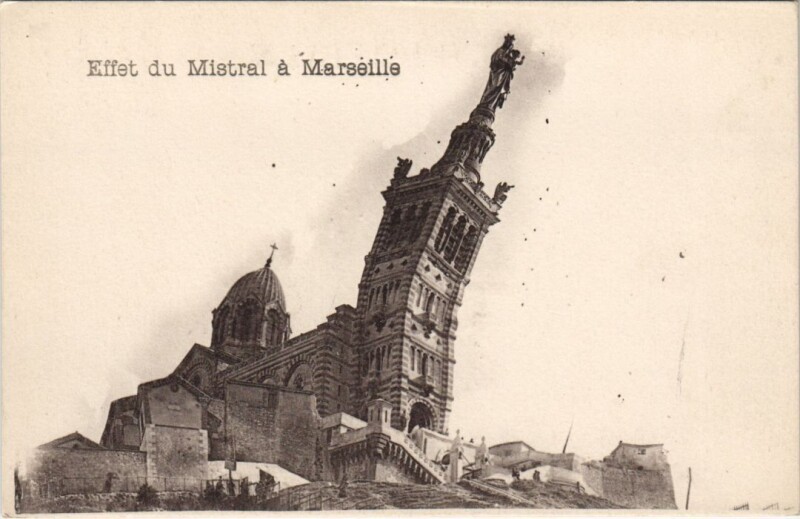 Carte postale ancienne Effet du mistral a Marseille à Marseille