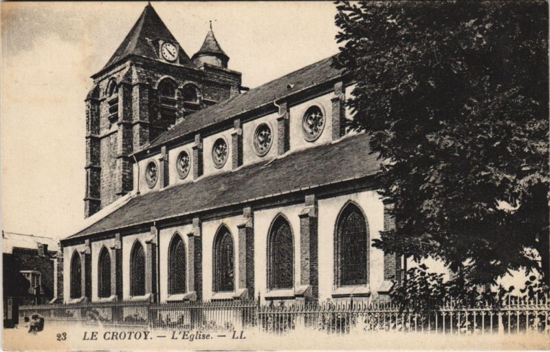 Carte postale ancienne Le Crotoy Eglise au Crotoy