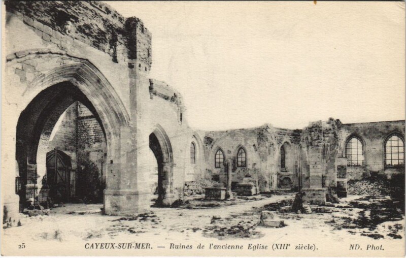 Carte postale ancienne Cayeux-Sur-Mer Ancienne Eglise Ruines à Cayeux-sur-Mer