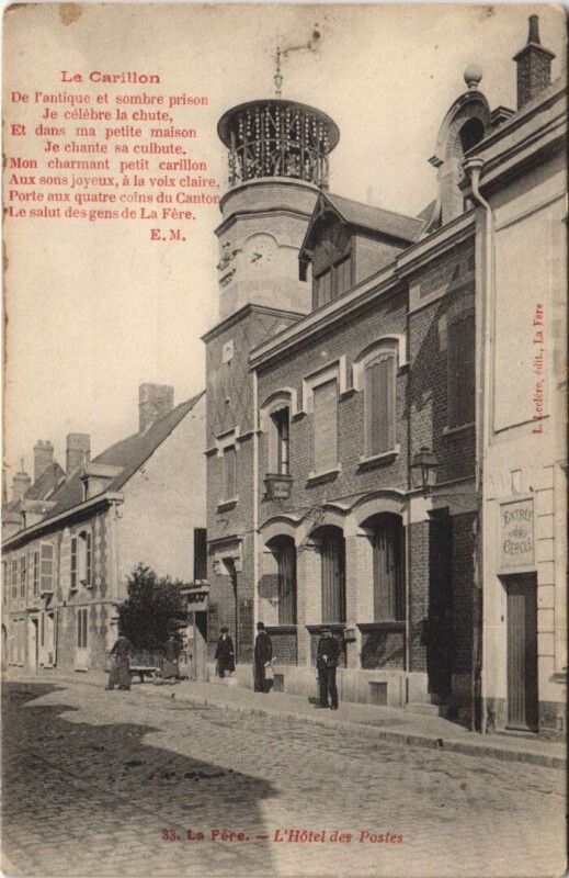 Carte postale ancienne La Fere L'hotel des postes