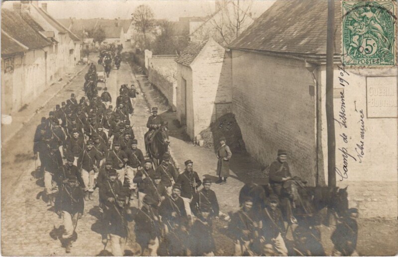 Carte postale ancienne Camp de Sissonne 1907 carte photo à Sissonne