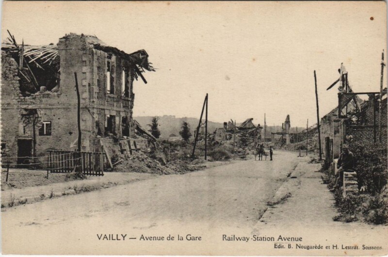 Carte postale ancienne Vailly Avenue de la gare