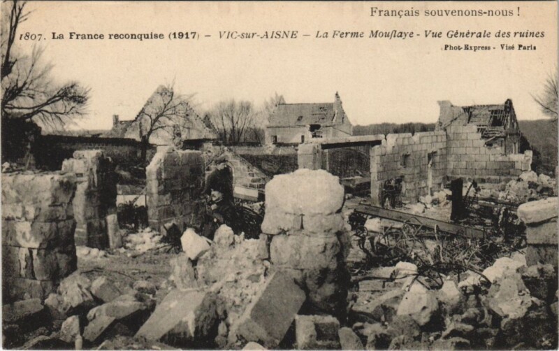 Carte postale ancienne Vic-Sur-Aisne La Ferme mou à Vic-sur-Aisne