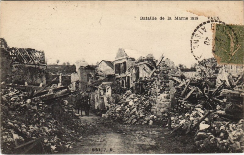 Carte postale ancienne Vaux Bataille de La Marne