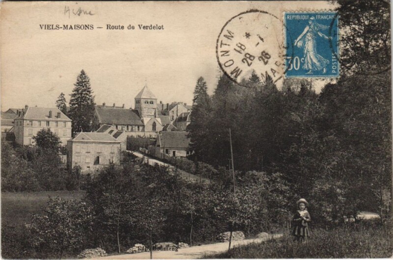 Carte postale ancienne Viels-Maisons Route de verdelot à Viels-Maisons