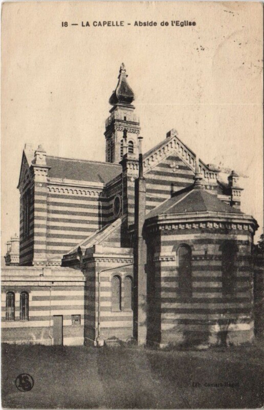 Carte postale ancienne La Capelle abside de l' Eglise à La Capelle