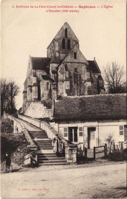 Carte postale ancienne Environs de la fere Coucy-le-Chateau septvaux à Septvaux