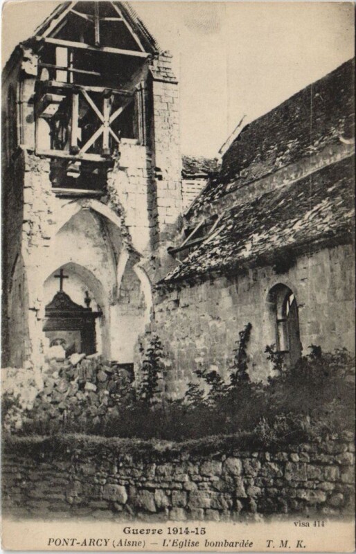 Carte postale ancienne Guerre Pont arcy à Pont-Arcy
