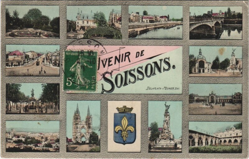 Carte postale ancienne Souvenir De Soissons à Soissons