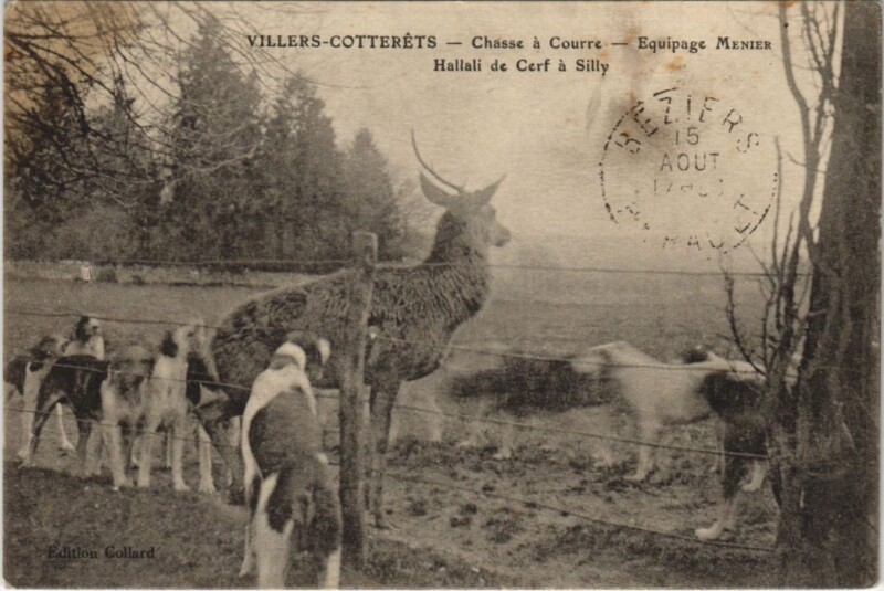 Carte postale ancienne Villers-Cotterets Chasse a courre