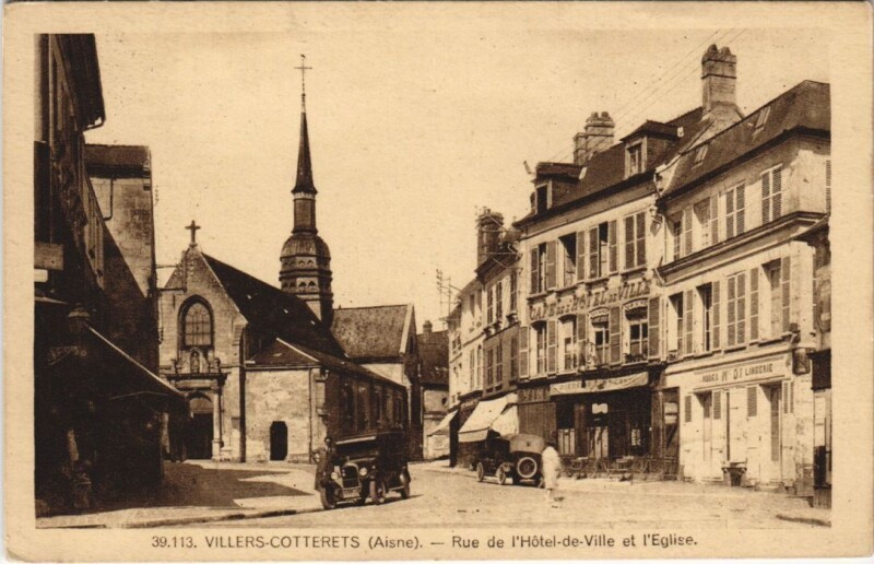 Carte postale ancienne Villers-Cotterets Rue de l'hotel