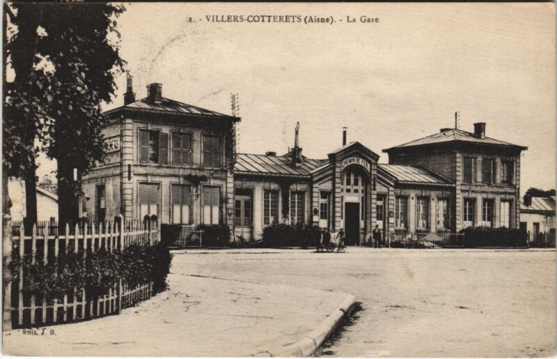 Carte postale ancienne Villers-Cotterets La gare