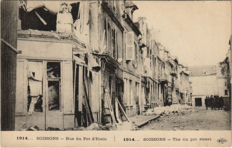 Carte postale ancienne Soissons Rue du pot d'etain à Soissons
