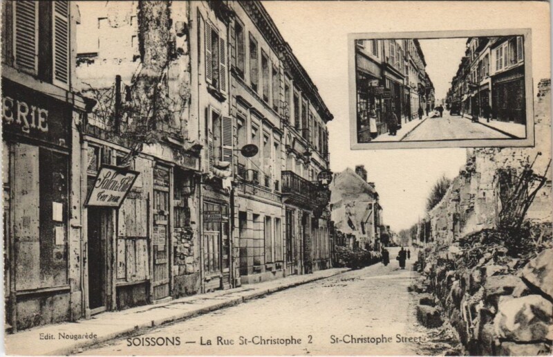 Carte postale ancienne Soissons La rue Saint-christophe à Soissons