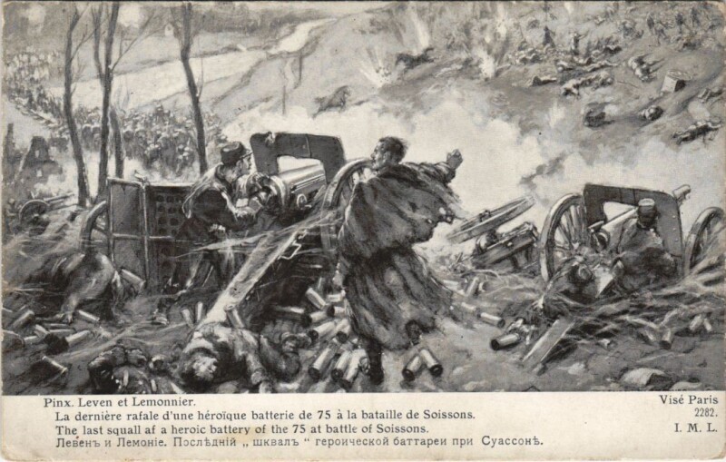 Carte postale ancienne Soissons La Bataille à Soissons