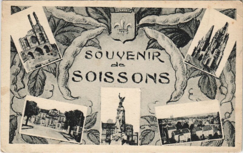 Carte postale ancienne Souvenir De Soissons à Soissons