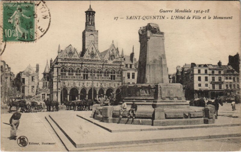 Carte postale ancienne Saint-Quentin L'hotel de ville à Saint-Quentin