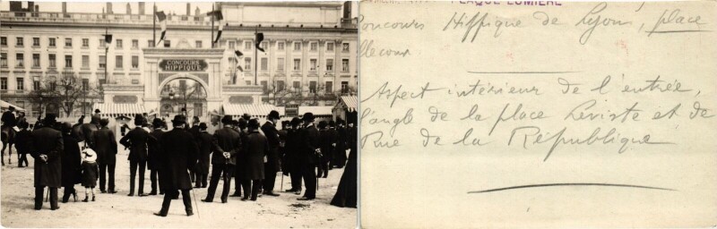 Carte postale ancienne Lyon Concours Hippique à Cours