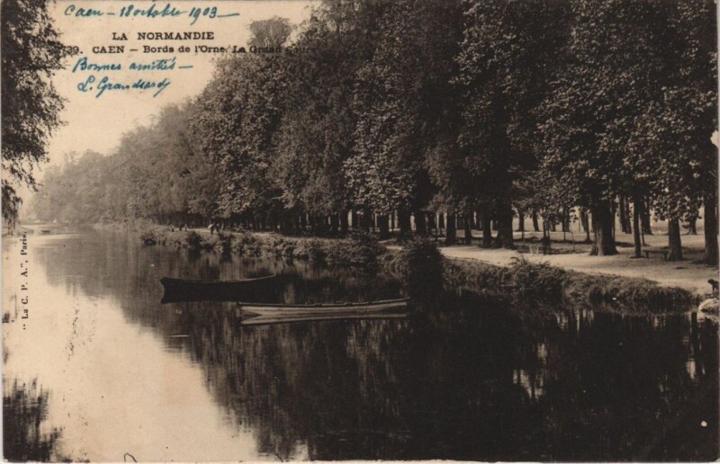 Carte postale ancienne Caen Bords de l'Orne
