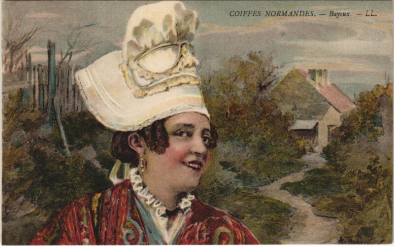 Carte postale ancienne Bayeux Coiffes Normandes à Bayeux