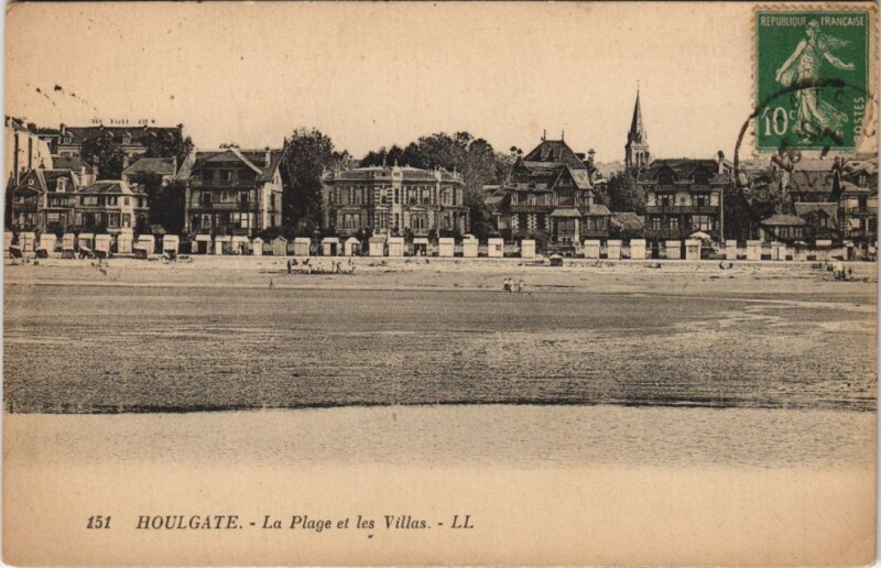 Carte postale ancienne Houlgate La Plage et les Villas à Houlgate
