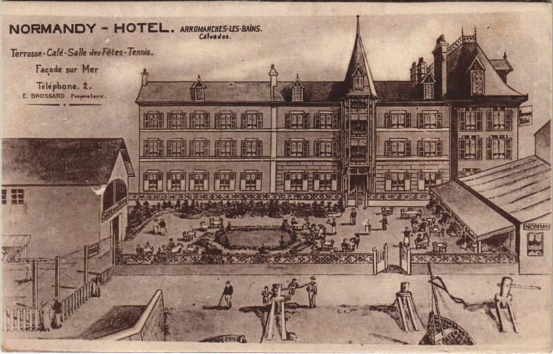 Carte postale ancienne Arromanches-les-Bains Normandy-Hotel à Arromanches-les-Bains