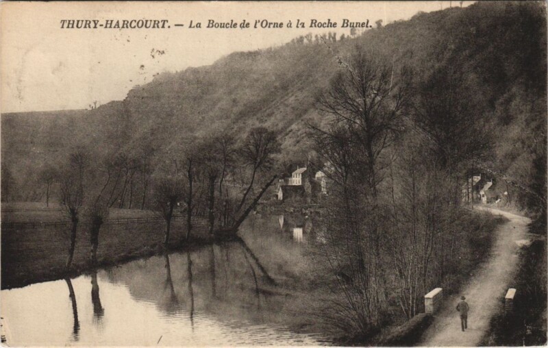 Carte postale ancienne Thury-Harcourt La Boucle de l'Orne a la Roche Bunel