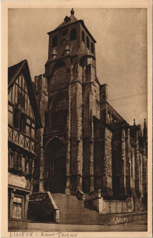 Carte postale ancienne Lisieux Eglise Saint-Jacques à Lisieux